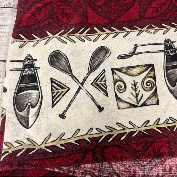 Vintage RJC Hawaiian Cotton Red White Button Down Short Sleeve Shirt Size XL - Picture 10 of 12